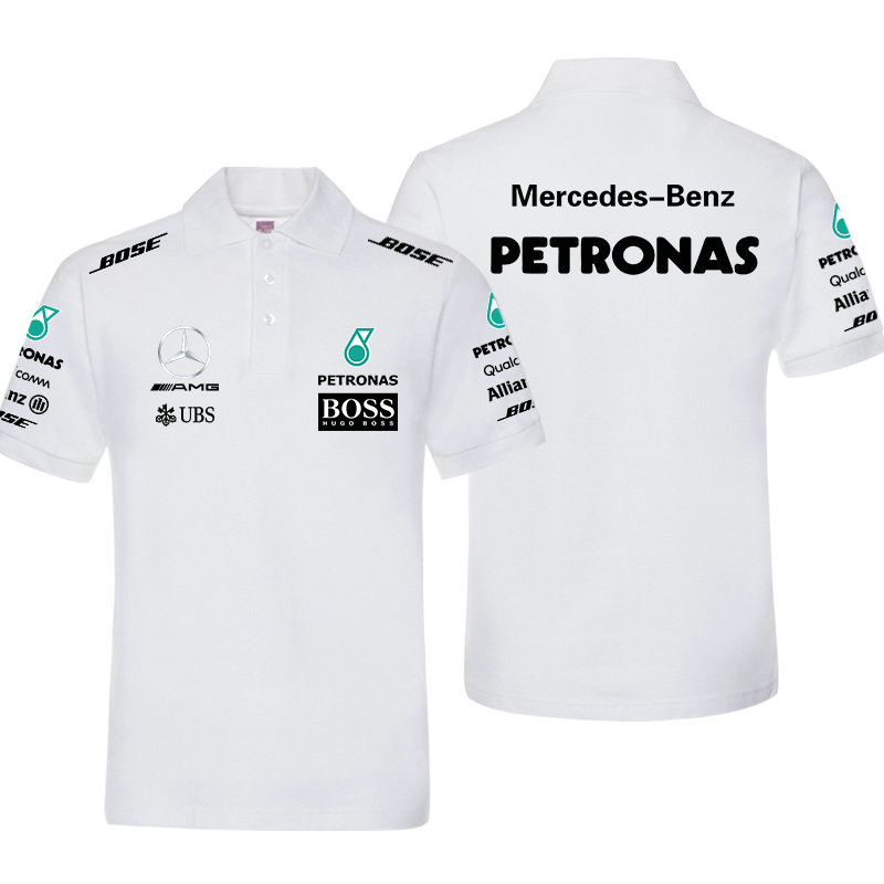 Polo Mercedes-Benz Amg Petronas F1 Hugo Boss Homme Manche Courte Coton Couleur Unie